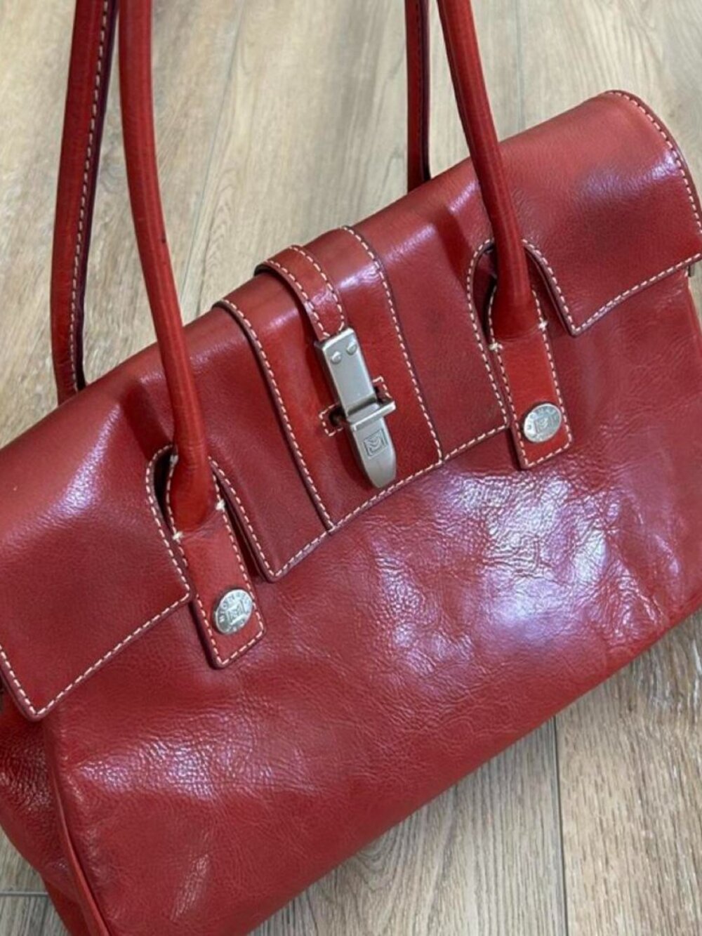 Michael Kors Vintage Burgundy red leather satchel shoulder bag